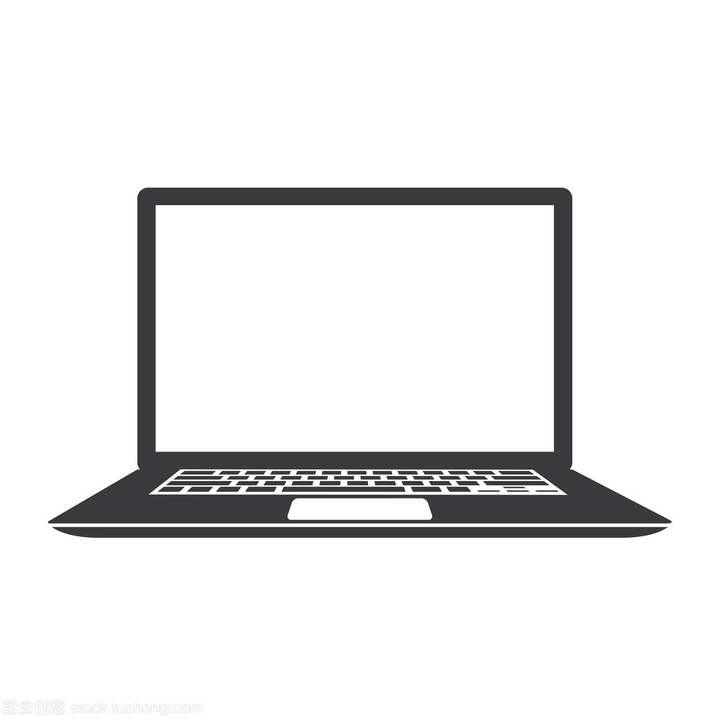 孤立的白色背景上的筆記本電腦矢量圖圖標 軟件與輔助設備的核心視覺元素